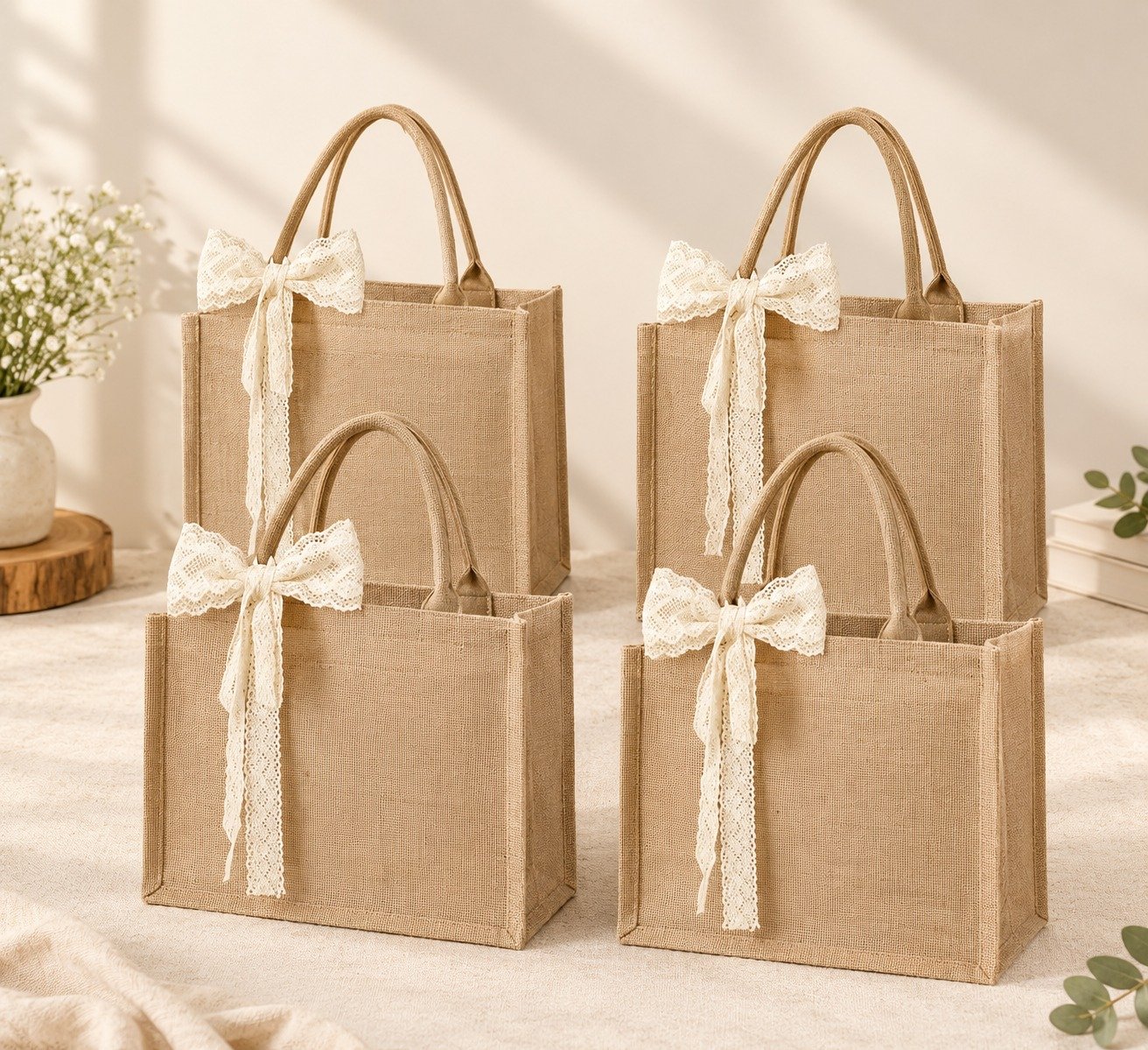 Green corporate jute gifting bag from Ray Origins